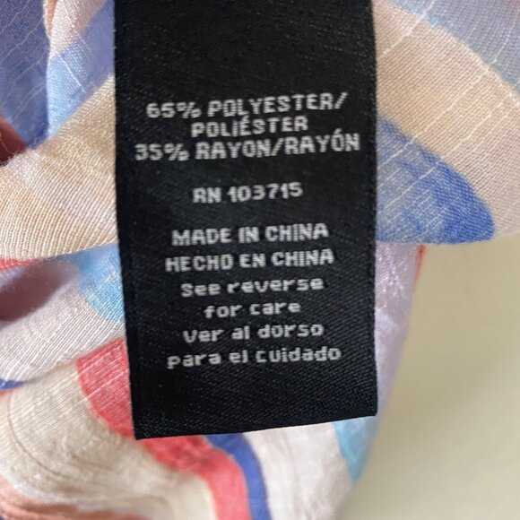 Zac & Rachel Button Up Blouse Woman 1X Striped Coastal Relaxed Beach Resort - Picture 7 of 13